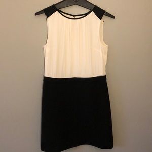 LOFT white and black mini dress